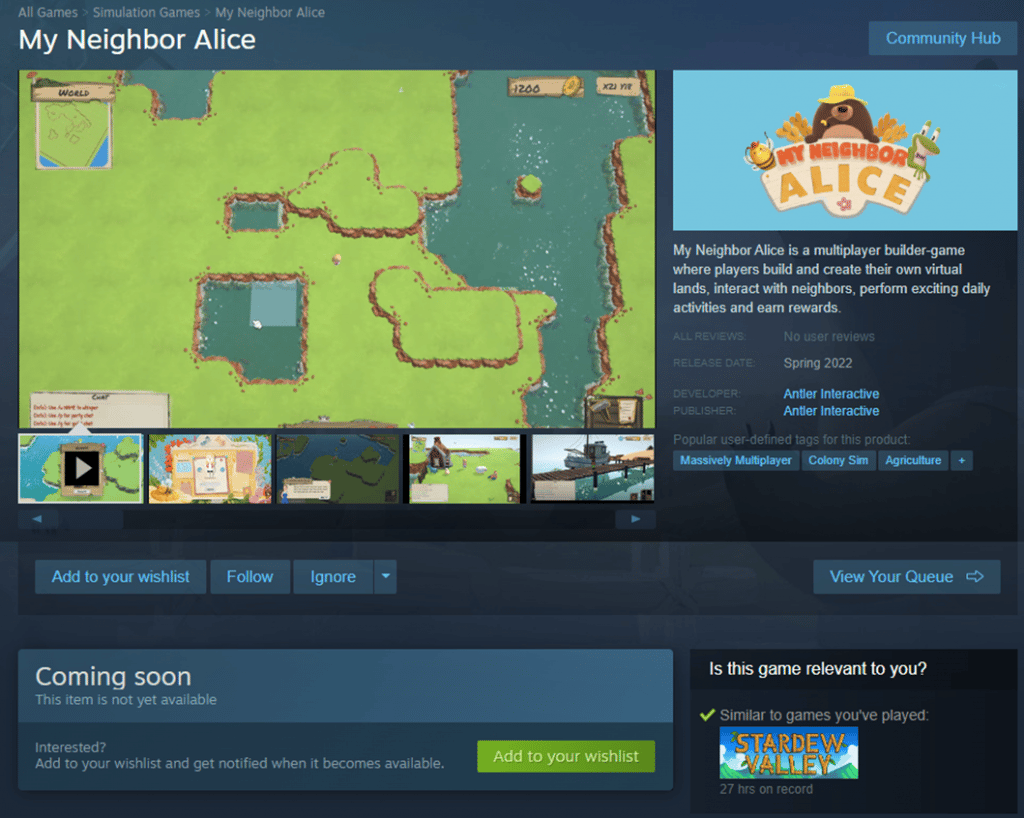 My Neighbor Alice On Steam